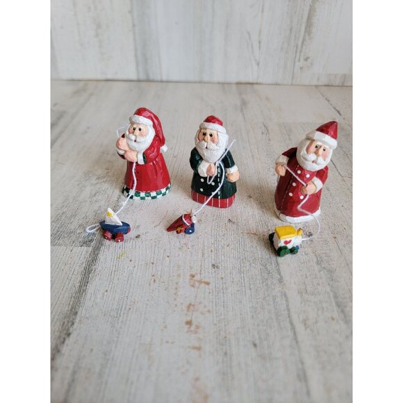 Eddie Walker miniature Santa Claus plain boat train Xmas set decor - Picture 1 of 6